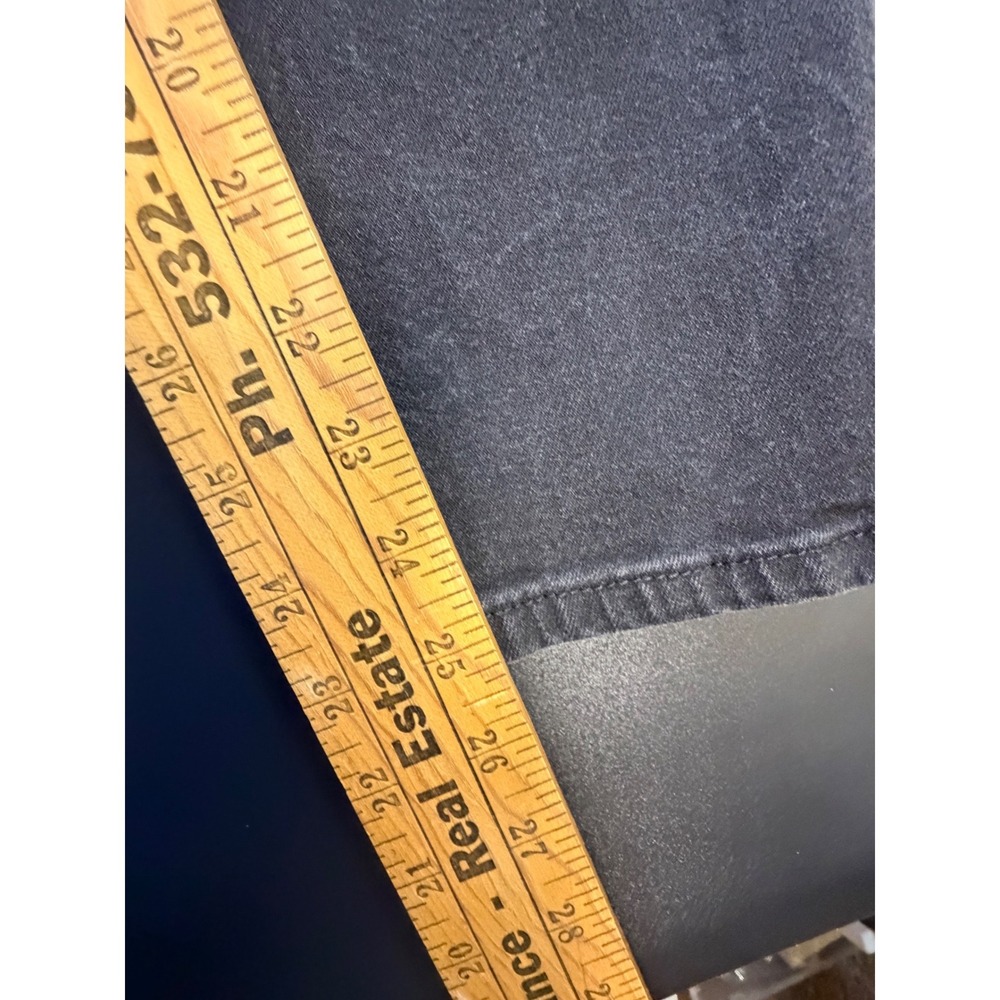 Mango MNG Denim Mom Jeans Womens 6 Faded Black High Waisted Tapered Leg K2 - Picture 8 of 9